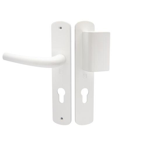 Ensemble sur plaque SALOME - Aluminium - Blanc - Clé I et Palière - 195MM