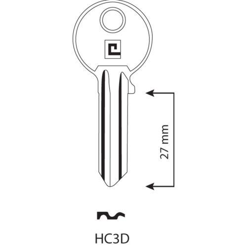 Ebauche de clé type Iseo HC3D (boîte de 100)