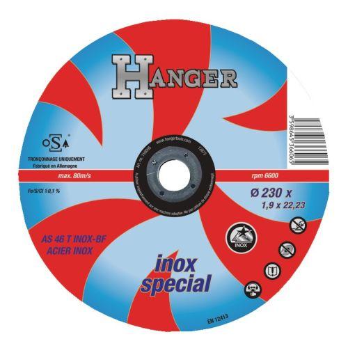 Disque à tronçonner droit pour inox Ø230 x 2 mm AS46 T - HANGER