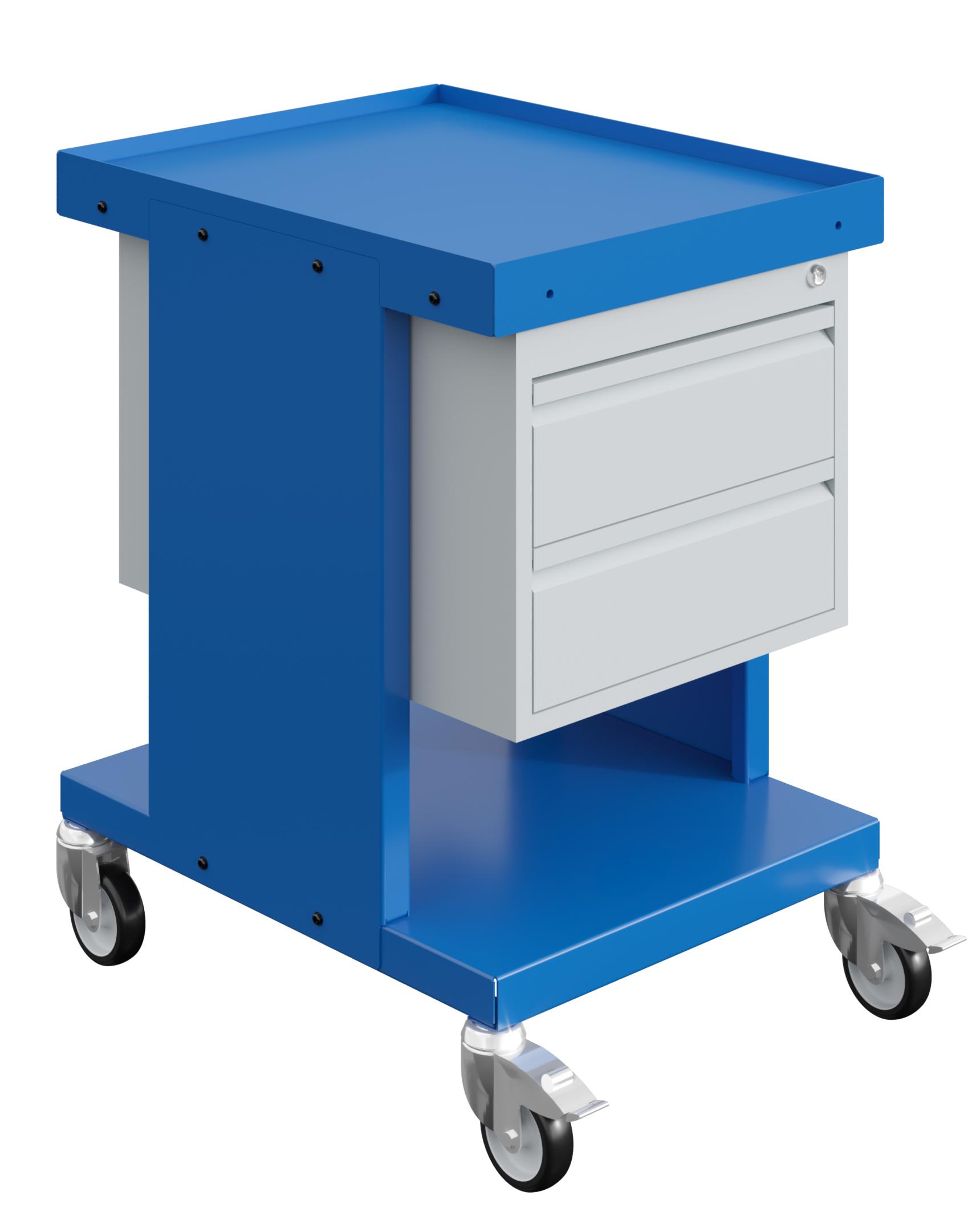 DESSERTE MOBILE AVEC BLOC TIROIR ET FLANCS LATERAUX