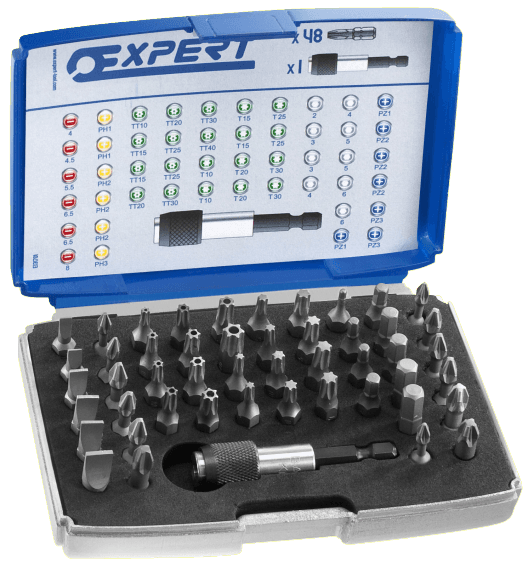 Boite d'embouts 1/4"" + accessoires 49 pièces - E131701 | Expert by Facom