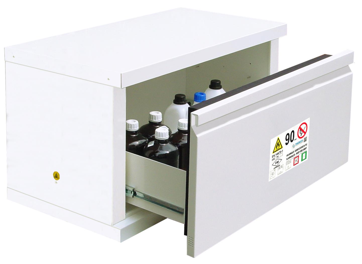 ARMOIRE DE SECURITE 90 MIN 30L 1 PORTE 1 ETAGERE 1 BAC