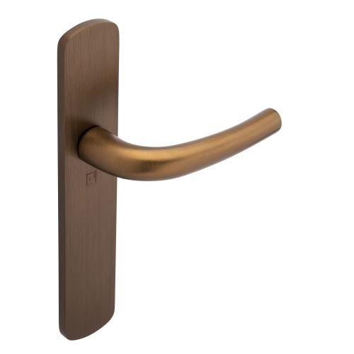 Ensemble double bequille sur plaque SALOME - Alu. - Choco. - Bec de cane - 195MM