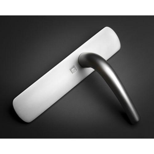 Ensemble double bequille sur plaque SALOME- Aluminium - Bec de cane - 165MM