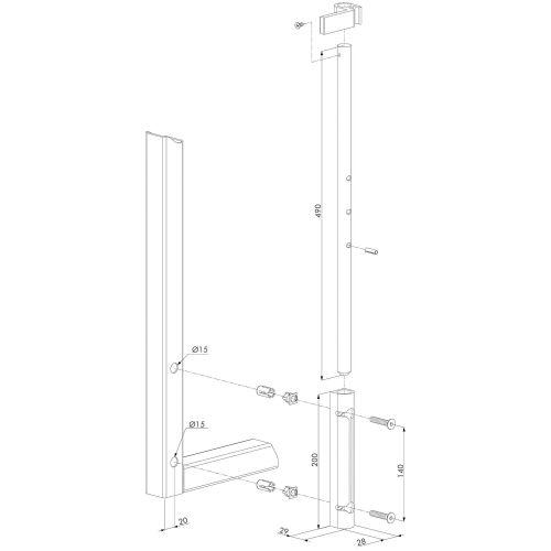 LOCINOX P00008481 VERROU BAIONNETTE ALU TIGE ACIER GALVA QUICK-FIX 0