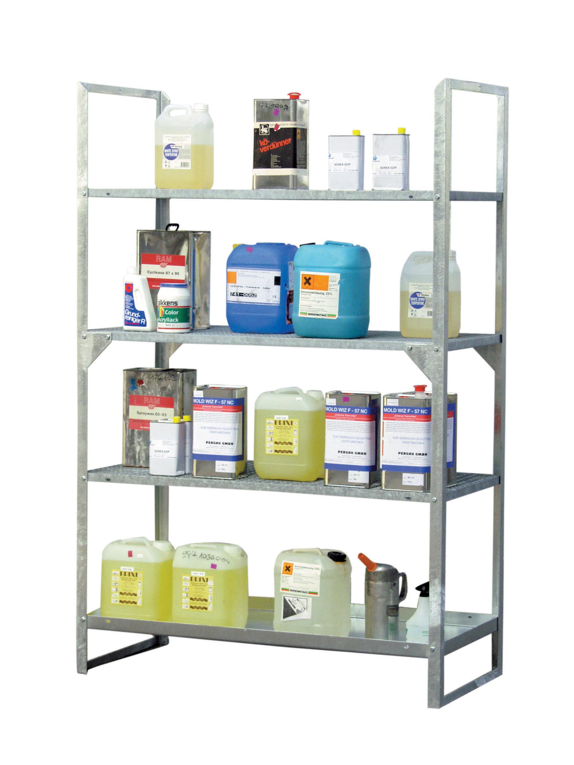 RAYONNAGE AVEC RETENTION 1 BAC ETAGERE ACIER