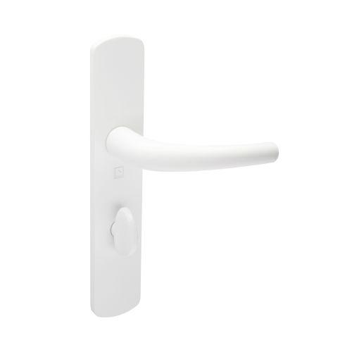 Ensemble double bequille sur plaque SALOME - Alu - Blanc- Condamnation - 195MM