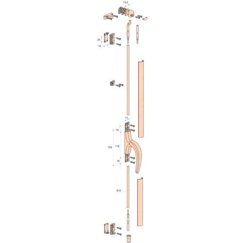 HERACLES F-1870-BLC crémone en applique 3 m - tringle blanc RAL9010 LOTHUS