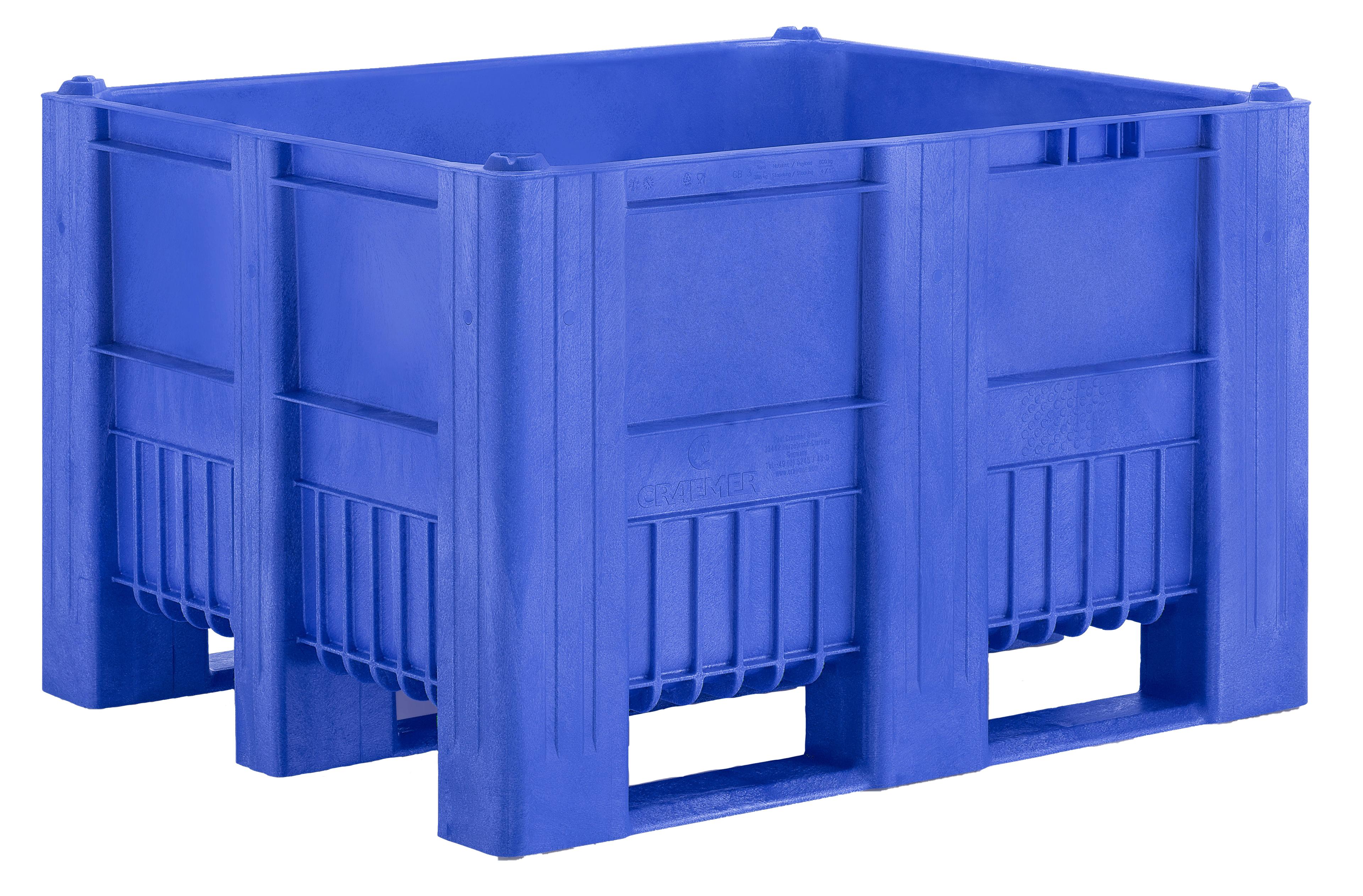 CAISSE PALETTE MONOBLOC EN PEHD BLEU