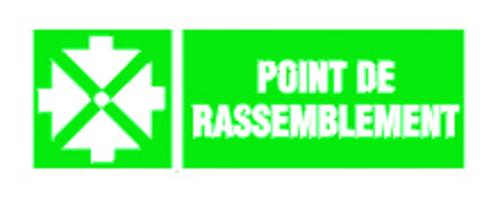 PANNEAU EVACUATION 330 X 120 POINT DE RASSEMBLEMENT