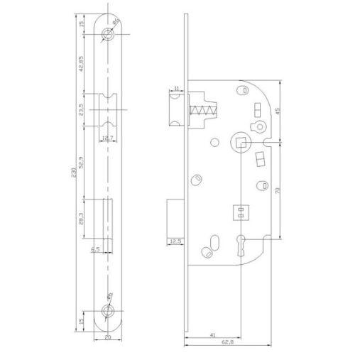 Coffre à larder monopoint Série L100/L200 - Axe 40 MM - Clé L - Blanc