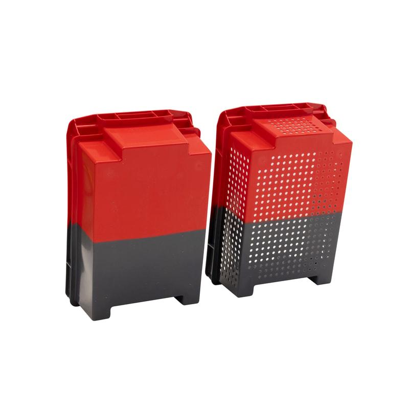 BAC GERBABLE EMBOITABLE BICOLORE PEHD 600 X 400 GRIS/ROUGE