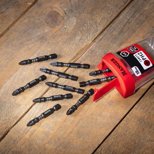 10 Embouts impact pour vis Philips PH2 - 75 MM - Hanger