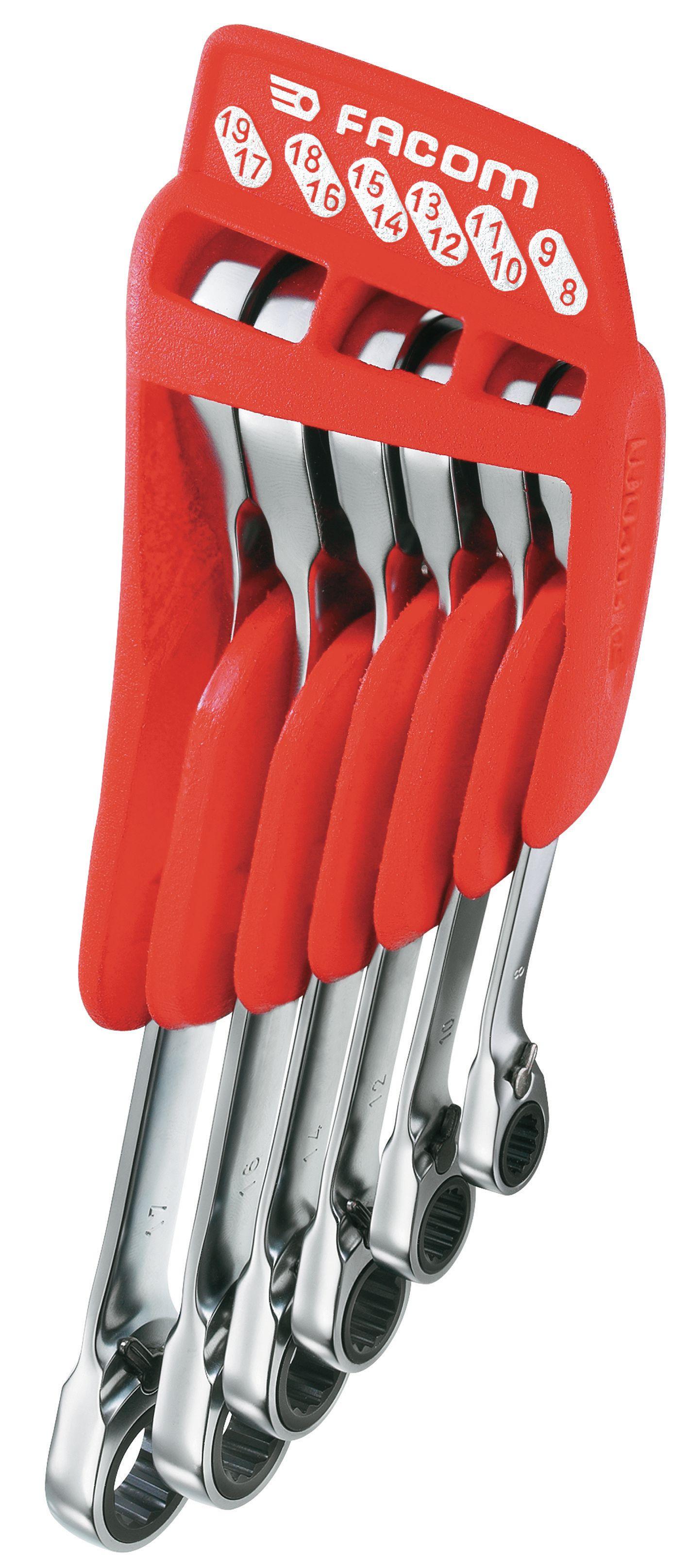 Jeu de clés polygonales à cliquet inclinées à 15° métriques sur étui | FACOM 65