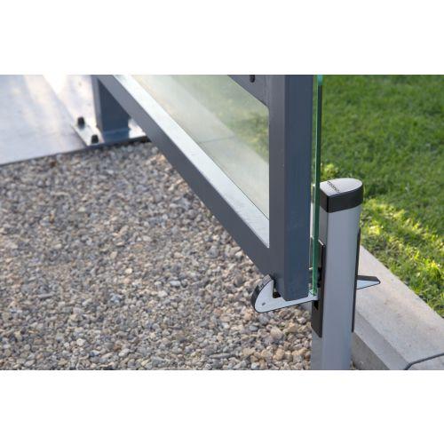 LOCINOX P00006705 Arrêt de portillon à crochet en aluminium thermolaqué argent