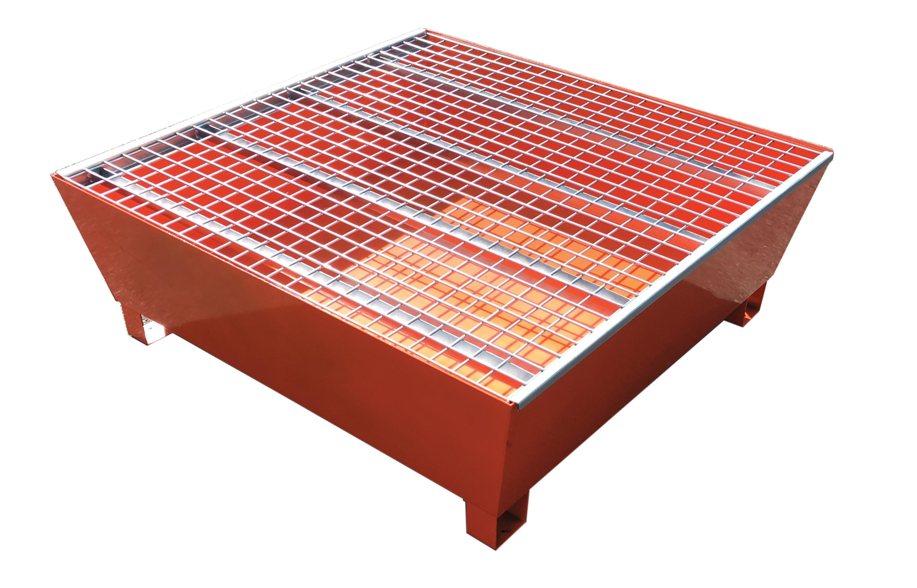 BAC DE RETENTION ACIER AVEC CAILLEBOTIS ACIER - FINITION PEINTE