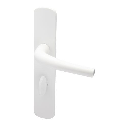 Ensemble double bequille sur plaque SALOME - Alu - Blanc- Condamnation - 195MM