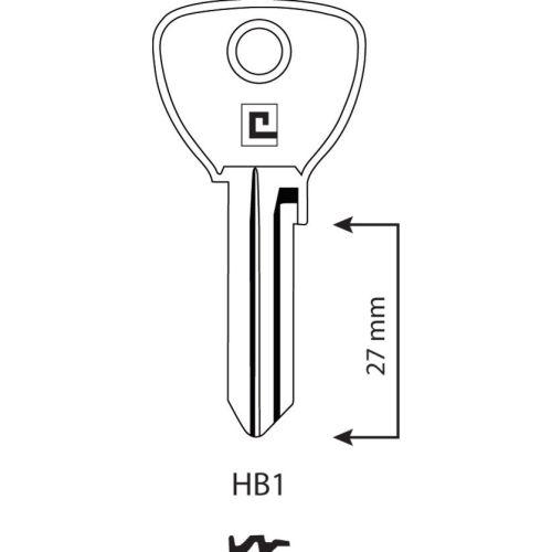 Ebauche de clé type Bricard HB1 (boîte de 100) - HERACLES HB1