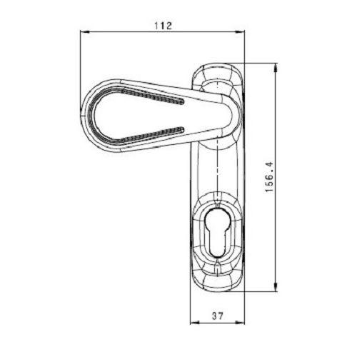 HERACLES F-8572-ARG module extérieur pour antipanique profil européen béquille a