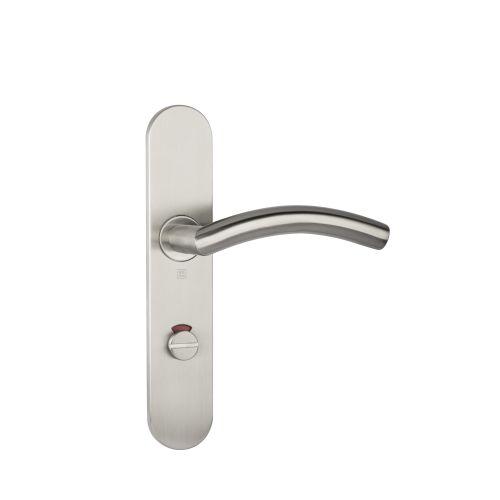 Ensemble double bequille sur plaque JADE série 1494 - voyant- inox brossé