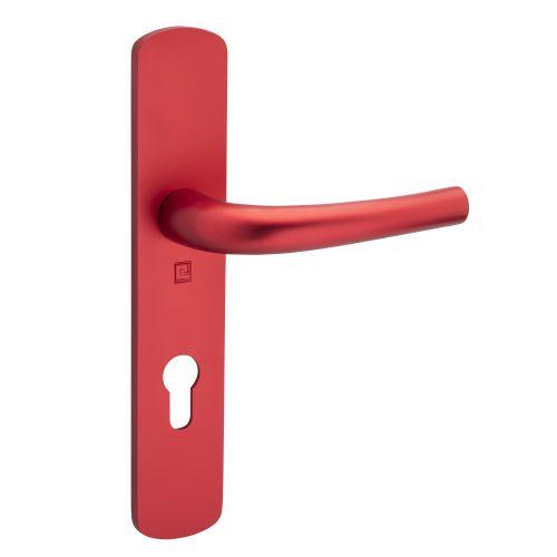 Ensemble double bequille sur plaque SALOME - Alu. - Chocolat - Clé I - 195MM