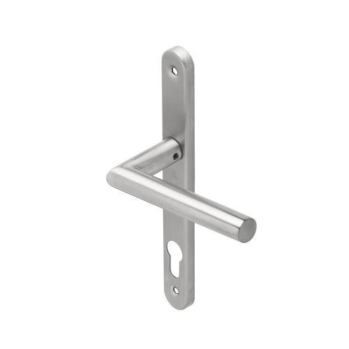 Ensemble double bequille sur plaque JADE série 1394 - Clé I - inox - Etroite