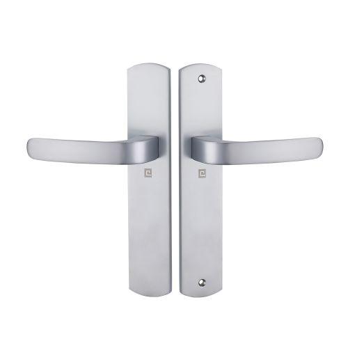 Ensemble double bequille sur plaque ELFE- Chromé mat - Bec de cane - 195MM