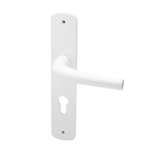 Ensemble double bequille sur plaque SALOME - Aluminium - Blanc- Clé I - 195MM