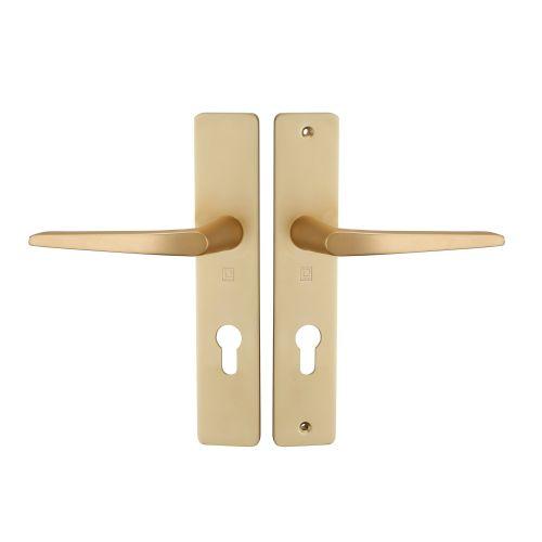 Ensemble double bequille sur plaque réhaussée HIONNA - Alu. - Champagne - Clé I