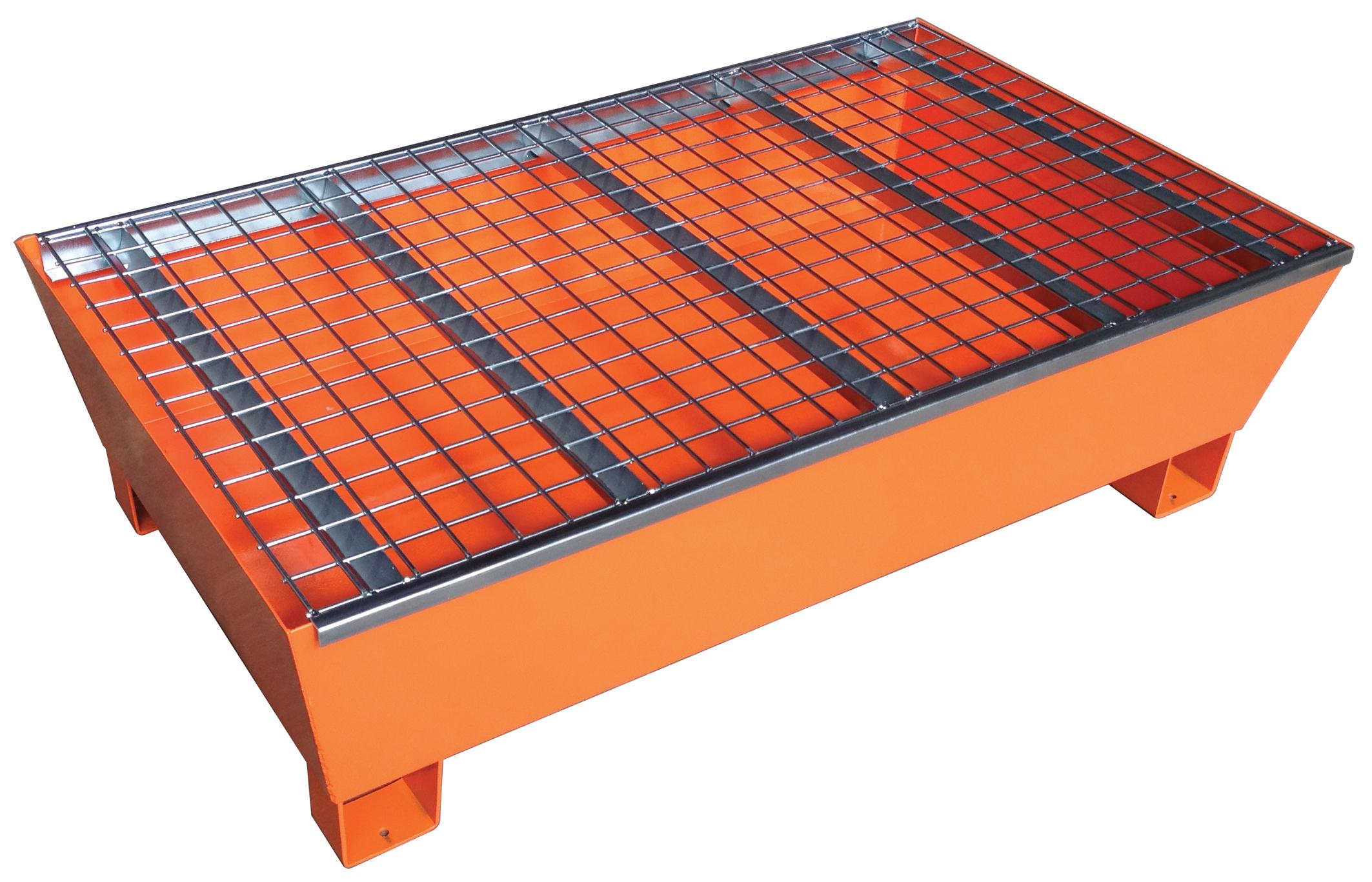 BAC DE RETENTION ACIER AVEC CAILLEBOTIS ACIER - FINITION PEINTE