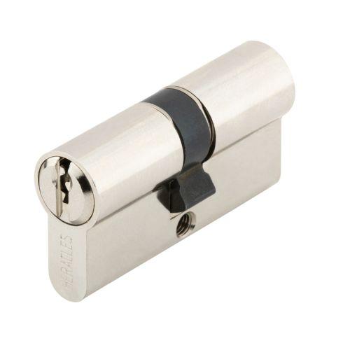 Cylindre à double entrée 5 goupilles laiton nickelé 30 x 30 mm - Variure MV2