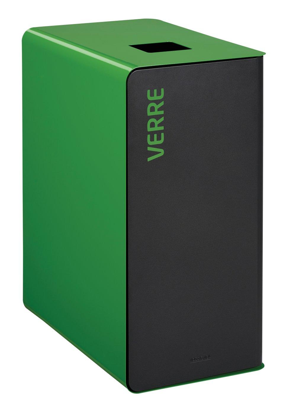 POUBELLE DE TRI 65L COUVERCLE VERT JAUNE