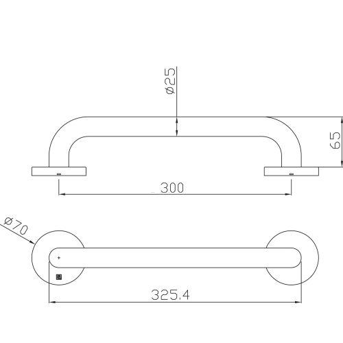 HERACLES B-INOX-BR01 barre de relevage inox série BR01 25 x 300 mm