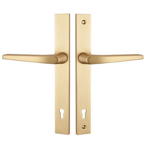 Ensemble double bequille sur plaque étroite HIONNA - Alu - Champagne - Clé L