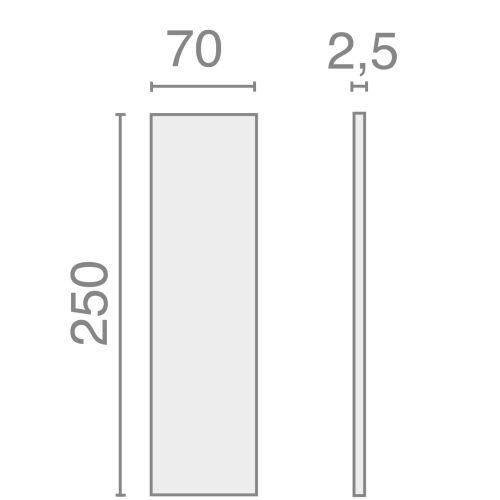 HERACLES I-231104 plaque de poussée 70 x 250 mm argent