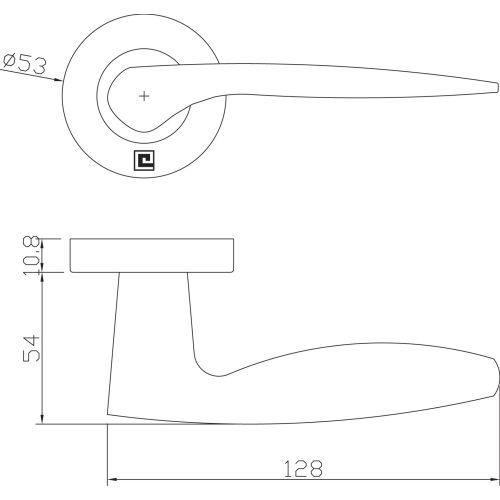 Béquille double massive sur rosace bec de cane JADE série 4003 - Inox