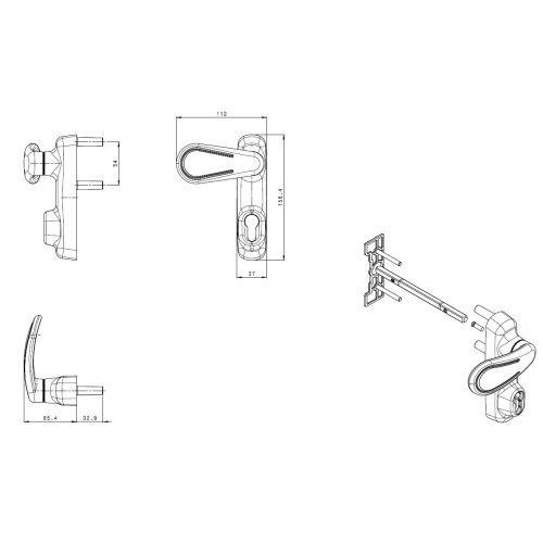 HERACLES F-8572-ARG module extérieur pour antipanique profil européen béquille a