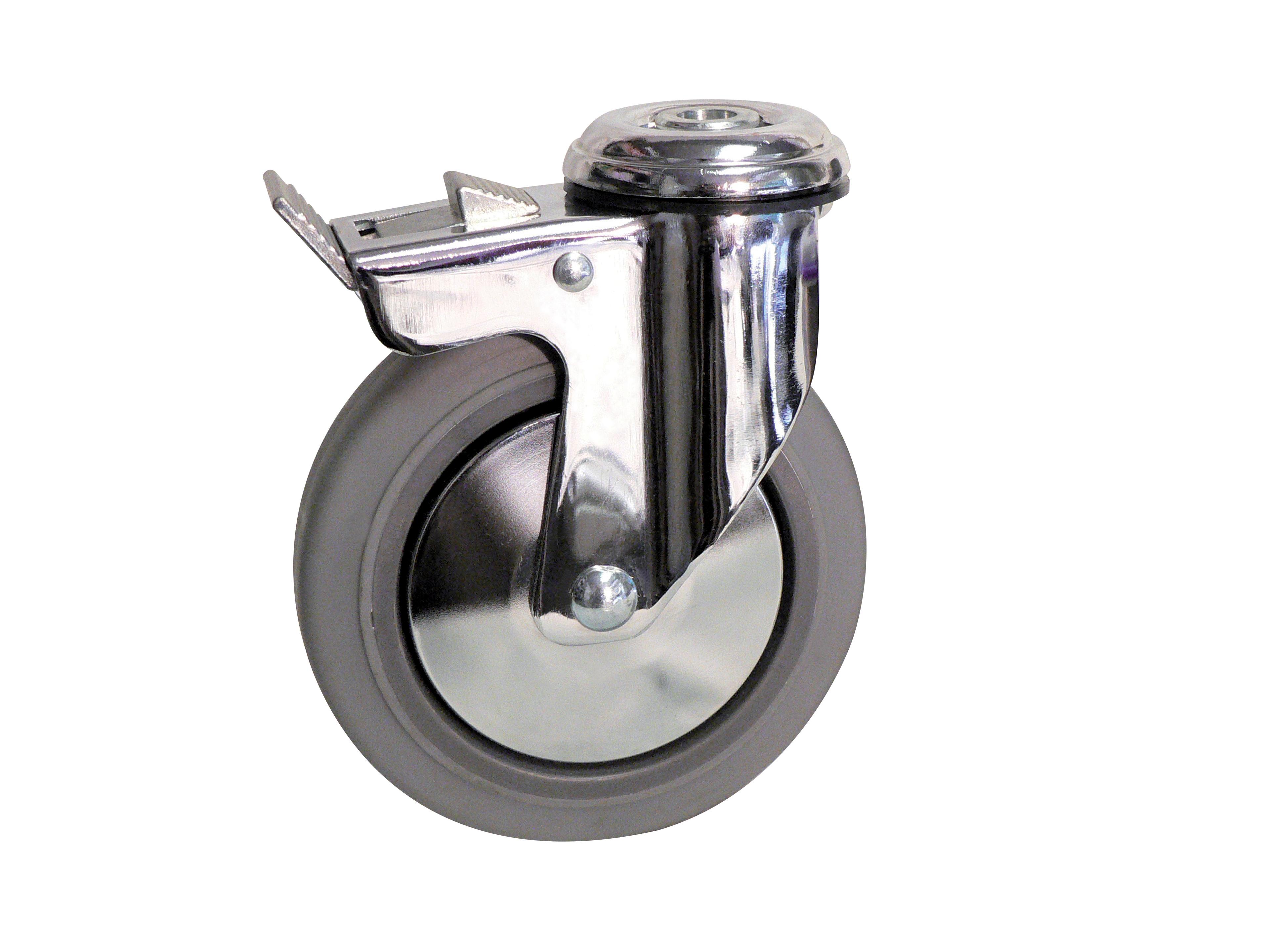 ROULETTE PIVOTANTE AVEC CHAPE EN ACIER EMBOUTI