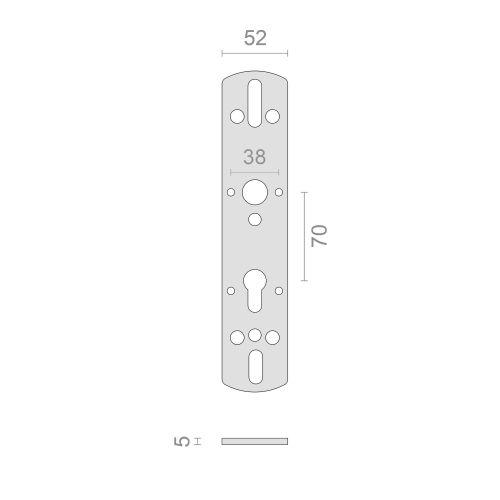 Plaque de rehausse 5 mm entraxe 70 mm épaisseur pour SALOME et ELFE