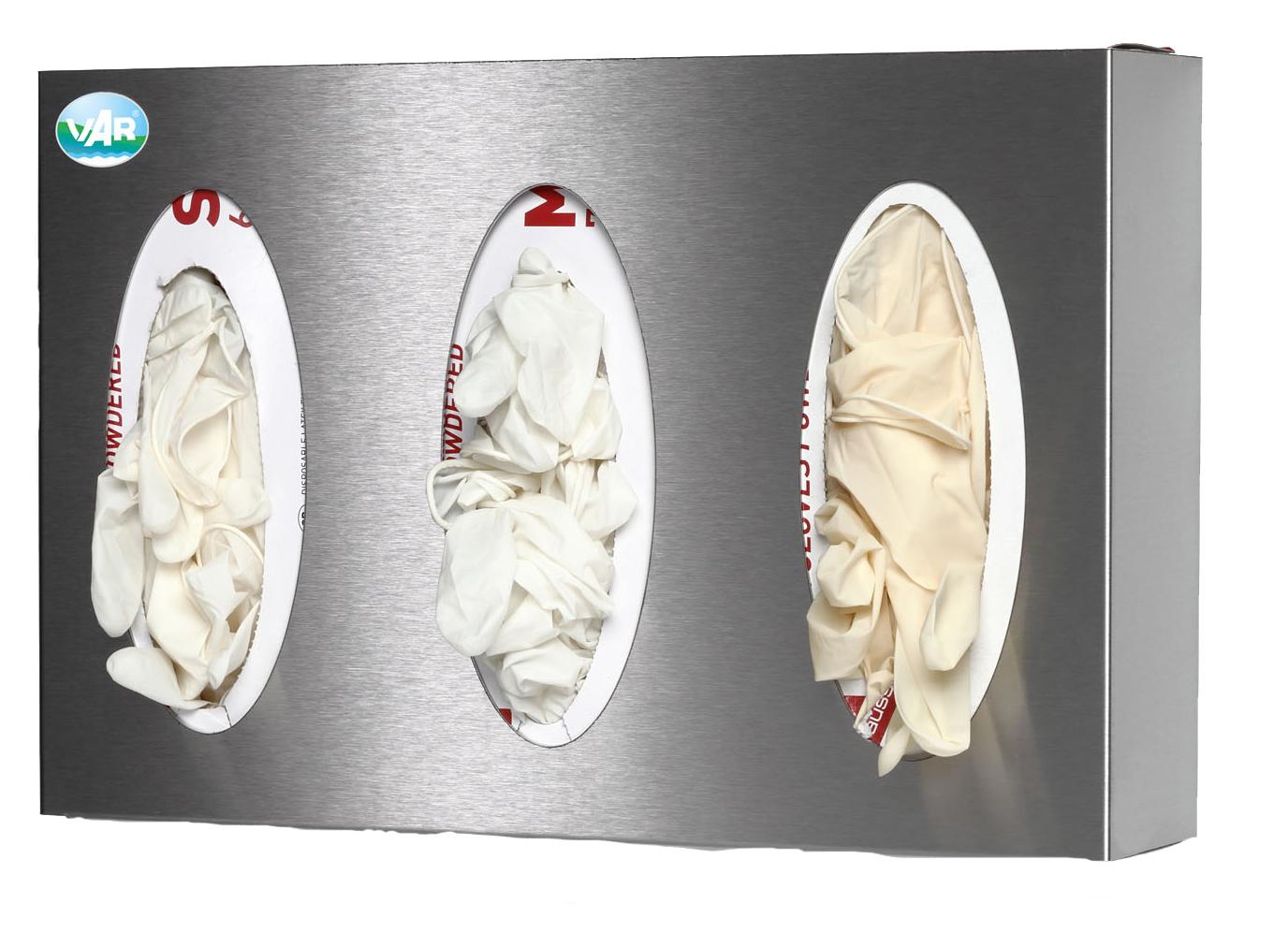 SUPPORT MURAL INOX POUR 1 BOITE A GANTS 130 X 80 X 250