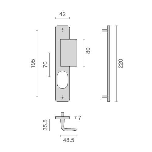 Ensemble double bequille sur plaque HIONNA - Alu. - Champagne - SN2 et Palière