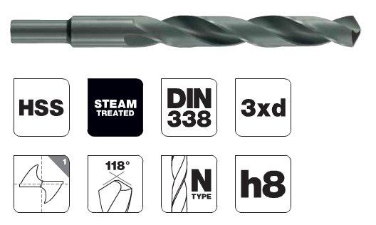 Foret métaux taillé meulé HSS - Traitement STEAM - DIN338
