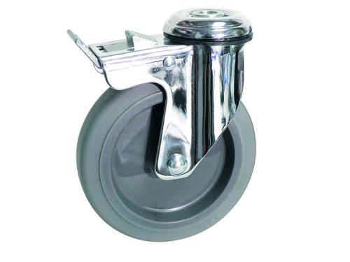 ROULETTE PIVOTANTE AVEC CHAPE EN ACIER EMBOUTI