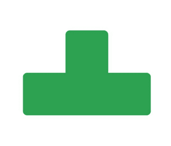 MARQUAGE AU SOL ADHESIF FORME T 150 X 100