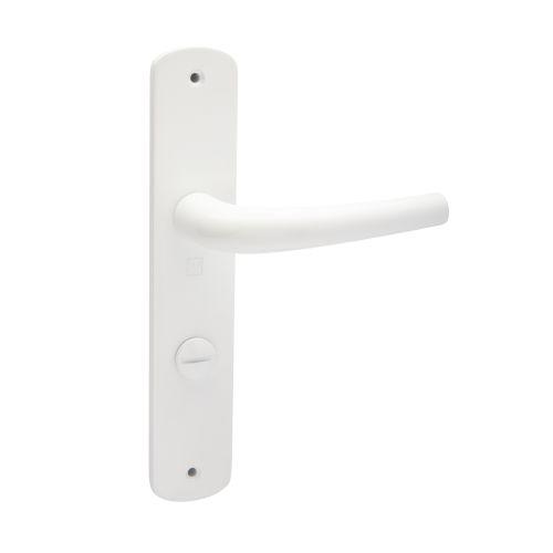 Ensemble double bequille sur plaque SALOME - Alu - Blanc- Condamnation - 195MM