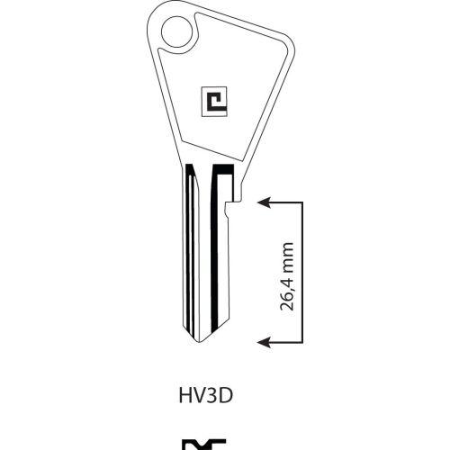 Ebauche de clé type Vachette HV3D (boîte de 100) - HERACLES HV3D