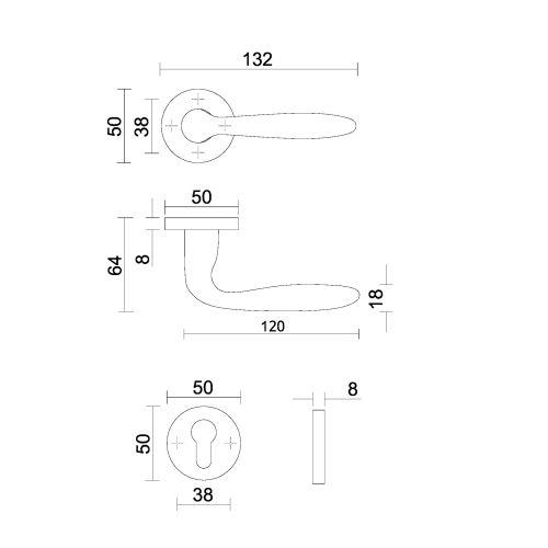 HERACLES NP1800G0010 kit béquille pour SESAME laiton chromé