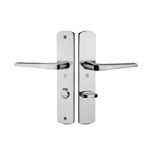 Ensemble double bequille sur plaque KROM - Chromé - Condamnation à voyant -195MM