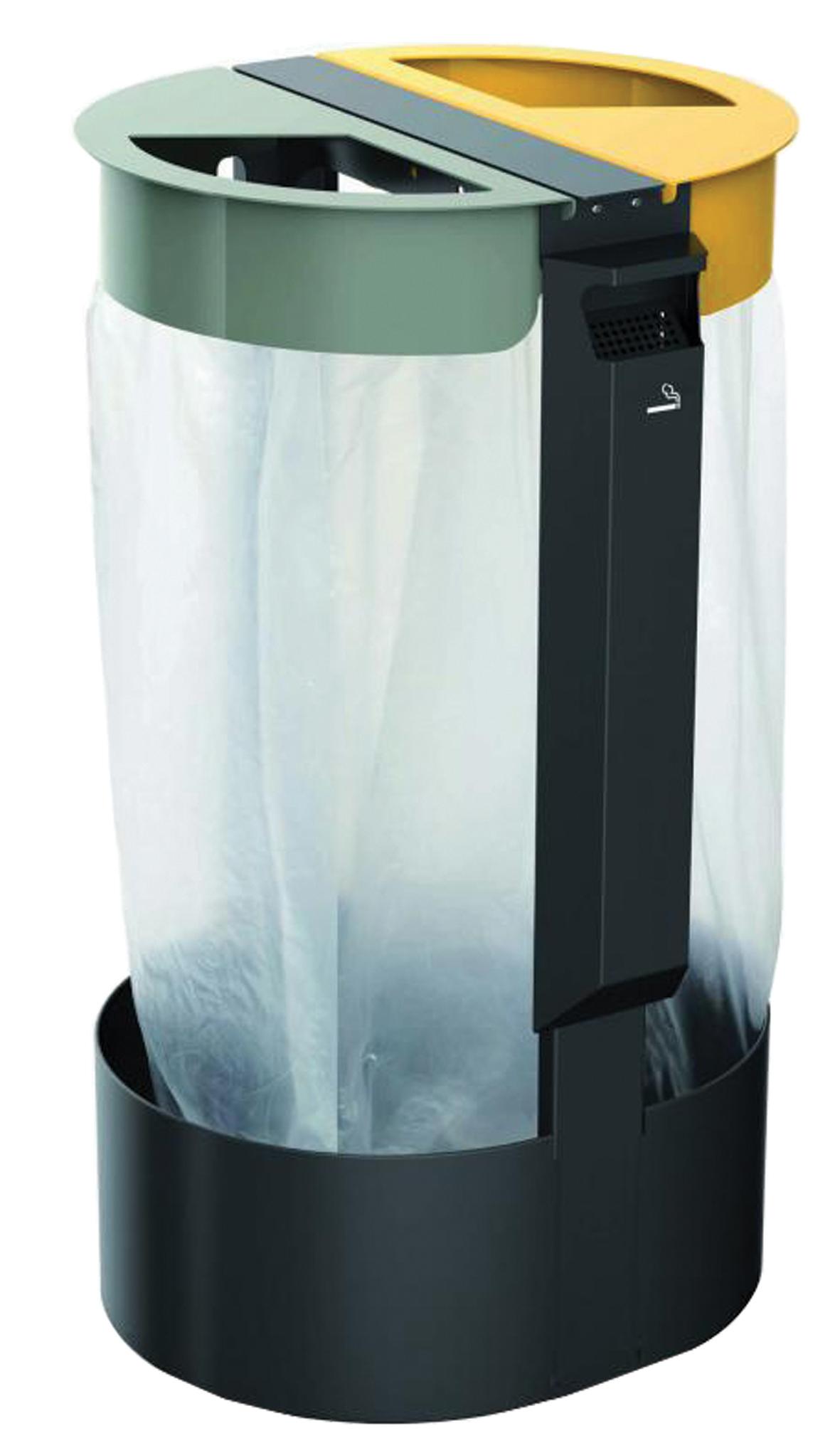 SUPPORT SAC CITWIN 2X75L AVEC CENDRIER