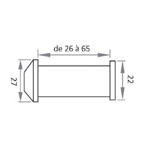 HERACLES MICRO-22 microviseur pour porte de 25 à 45 mm et 52 à 70 mm diamètre 14